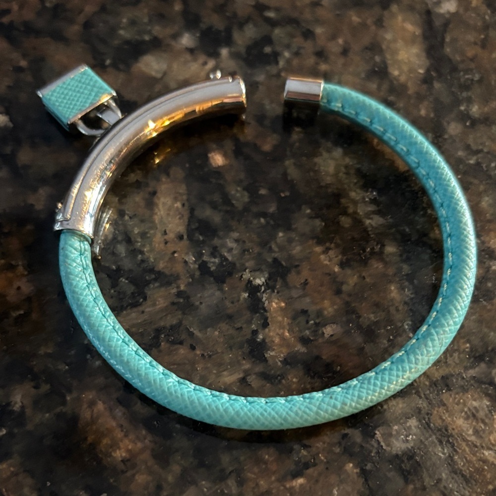 Michael Kors Turquoise and Silver Bracelet with Padlock Charm - Picture 3 of 3
